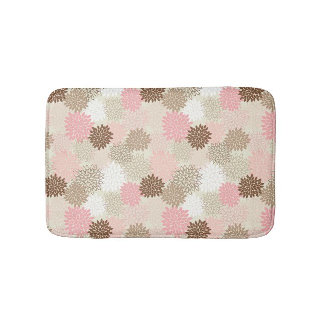Alfombrilla De Baño Patrón De Mamá Rosa Y Marrón (Anverso)