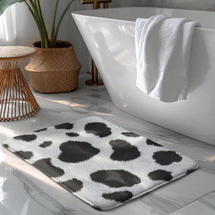 Alfombrilla De Baño Patrón de manchas de vaca en blanco y negro de tex