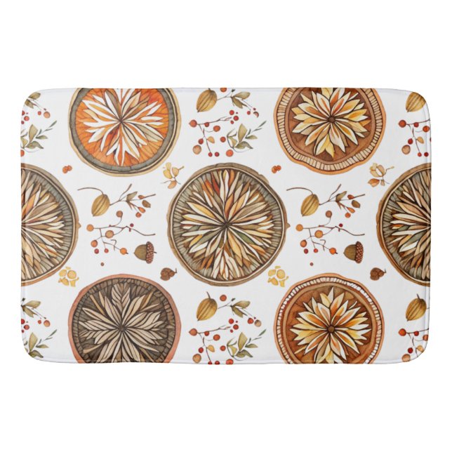 Alfombrilla De Baño Patrón de Mandala de otoño (Anverso)