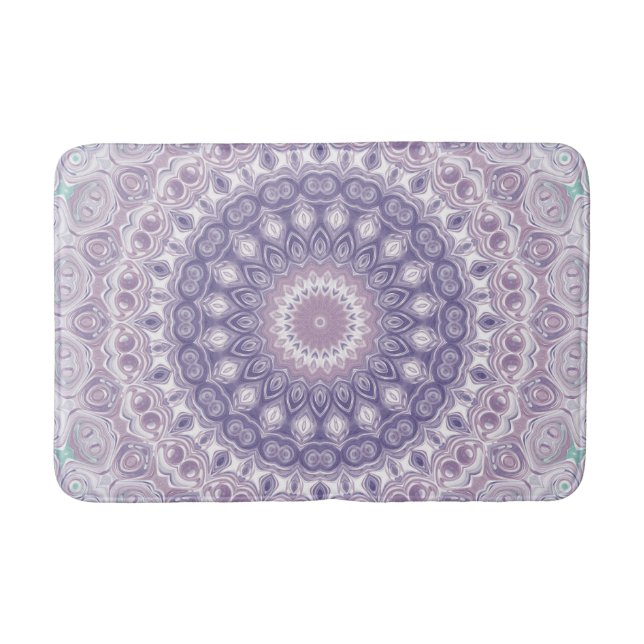 Alfombrilla De Baño Patrón de Mandala Lavender y Lilac (Anverso)
