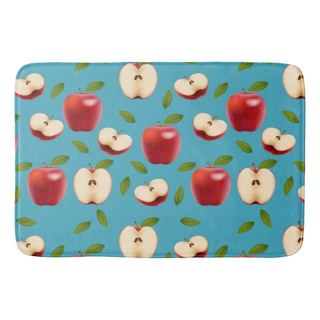 Alfombrilla De Baño Patrón de Manzana Roja (Anverso)