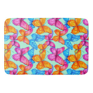 Alfombrilla De Baño Patrón de mariposas coloridas