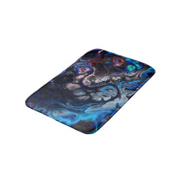 Alfombrilla De Baño Patrón de mármol de tintes negros, azules y burdeo