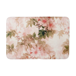Alfombrilla De Baño Patrón de Moda floral rosada victoriana vintage