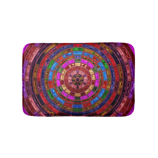 Alfombrilla De Baño Patrón de mosaico abstracto #4 (Anverso)