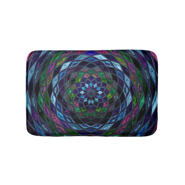 Alfombrilla De Baño Patrón de mosaico abstracto #5 (Anverso)