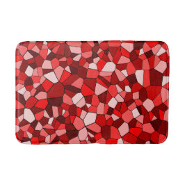 Alfombrilla De Baño Patrón de mosaico geométrico rojo moderno