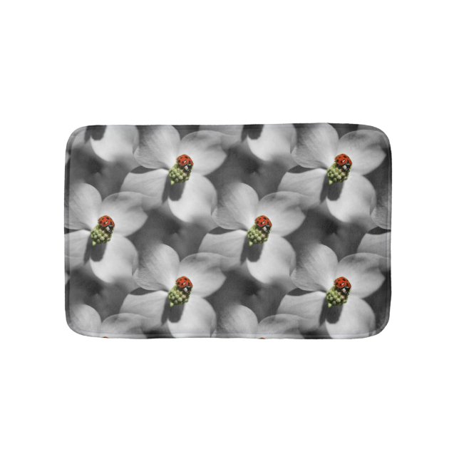 Alfombrilla De Baño Patrón De Naturaleza De La Flor De Dogwood (Anverso)