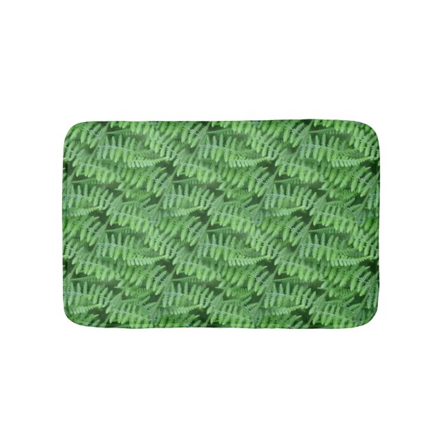 Alfombrilla De Baño Patrón de naturaleza de los helechos verdes (Anverso)