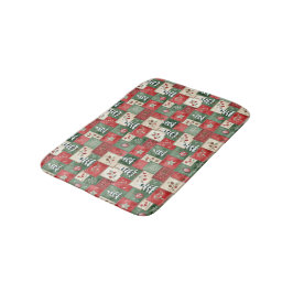 Alfombrilla De Baño Patrón de Navidad de patchwork campestre