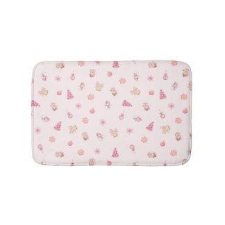 Alfombrilla De Baño Patrón de Navidad Rosa Acogedor