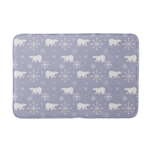 Alfombrilla De Baño Patrón de navidades con osos polares y copos de ni