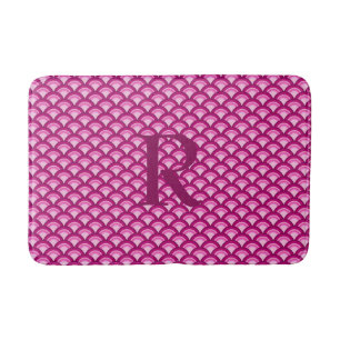 Alfombrilla De Baño Patrón de ondas Art Deco - magenta y rosa