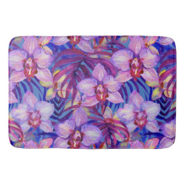 Alfombrilla De Baño patrón de orquídea púrpura
