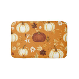 Alfombrilla De Baño Patrón de otoño y otoño de la calabaza marrón