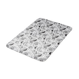 Alfombrilla De Baño Patrón de paisley en negro y blanco – Arte textil 