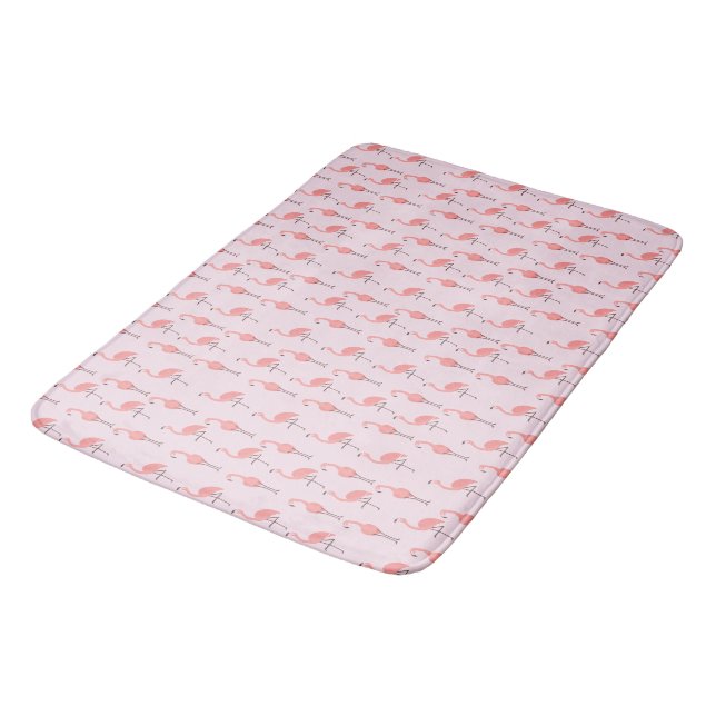Alfombrilla De Baño Patrón de pájaro rosa flamenco aleatorio (Angular)