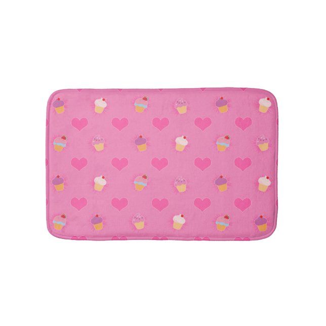 Alfombrilla De Baño Patrón de pastel rosa (Anverso)