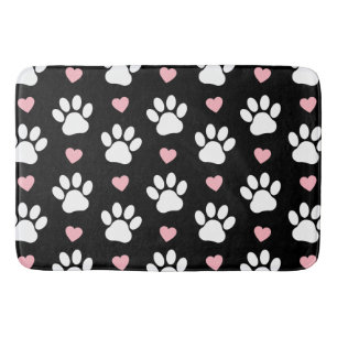 Alfombrilla De Baño Patrón De Patas, Patas De Perro, Patas Blancas, Co