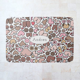 Alfombrilla De Baño Patrón de pecho neutral de humor diverso
