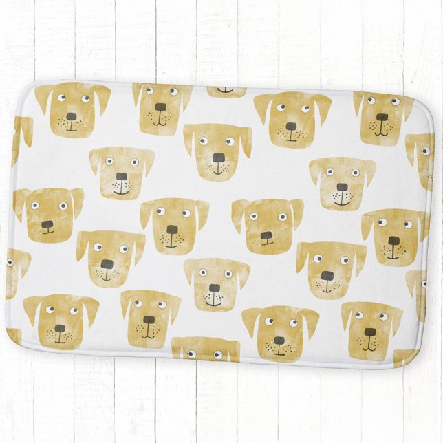 Alfombrilla De Baño Patrón de perro recuperador de Labrador dorado lin (Golden Labrador Retriever Dog fun bath mat)