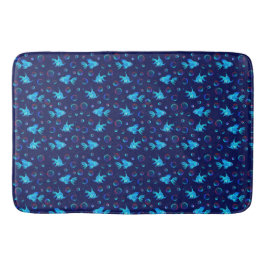 Alfombrilla De Baño patrón de pez azul