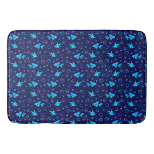 Alfombrilla De Baño patrón de pez azul