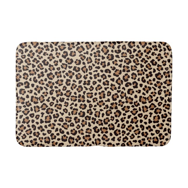 Alfombrilla De Baño Patrón de Piel de Leopardo (Anverso)