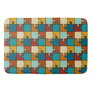 Alfombrilla De Baño Patrón de piezas de rompecabezas de rompecabezas v