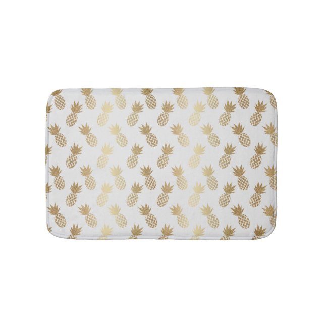 Alfombrilla De Baño Patrón de piña dorada (Anverso)