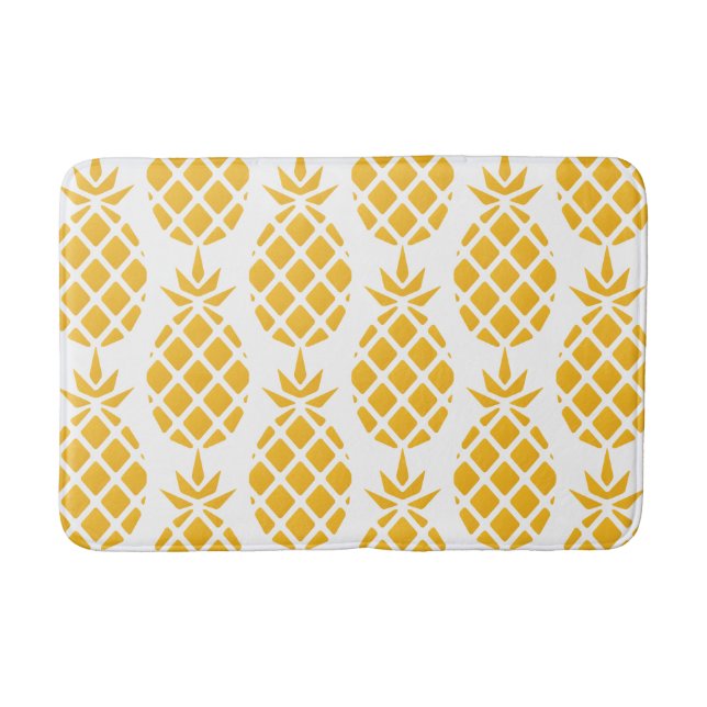 Alfombrilla De Baño Patrón de piña grande amarillo geométrico (Anverso)