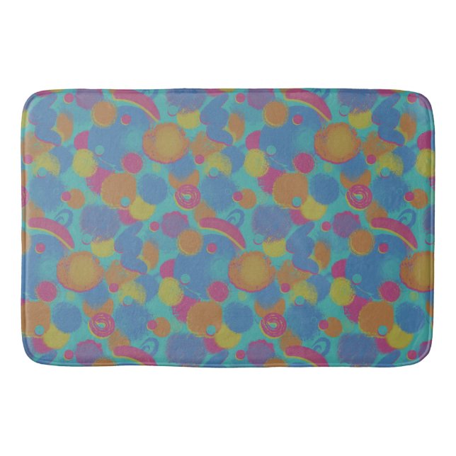 Alfombrilla De Baño Patrón de pincel retro (Anverso)