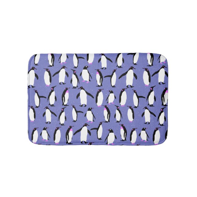 Alfombrilla De Baño Patrón de pingüino de invierno (Anverso)