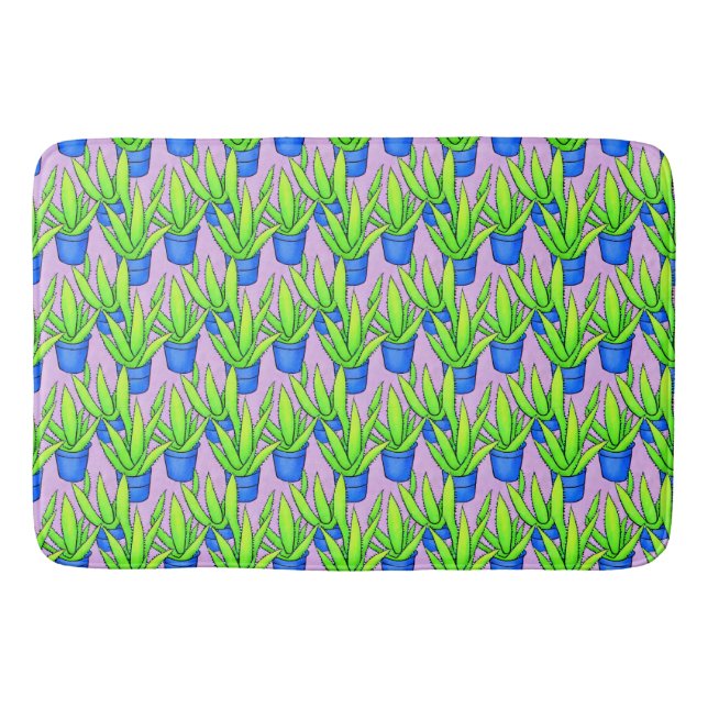Alfombrilla De Baño Patrón de plantas Aloe Vera Textil (Anverso)