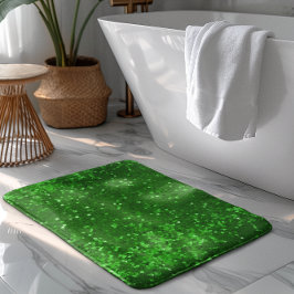 Alfombrilla De Baño Patrón de purpurina verde brillante