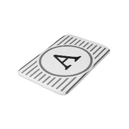 Alfombrilla De Baño Patrón de rayas blancas grises personalizares
