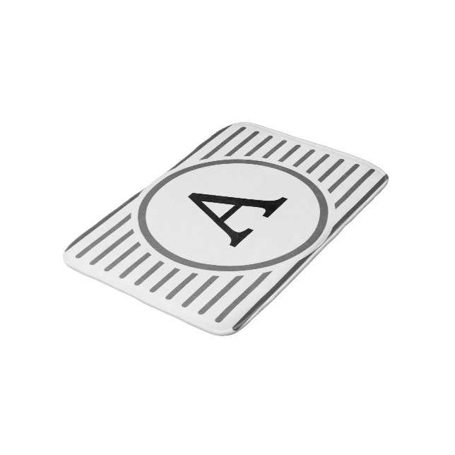 Alfombrilla De Baño Patrón de rayas blancas grises personalizares (Angular)