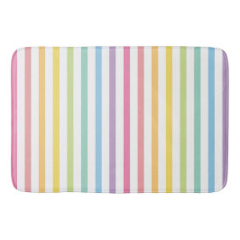 Alfombrilla De Baño Patrón de rayas de arcoiris pastel