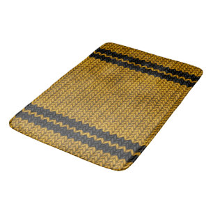Alfombrilla De Baño Patrón de rayas de aspecto Knit amarillo