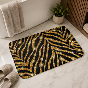 Alfombrilla De Baño Patrón de rayas de cebra brillantes