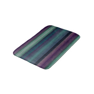 Alfombrilla De Baño Patrón de rayas de color azul verde azul morado Ve