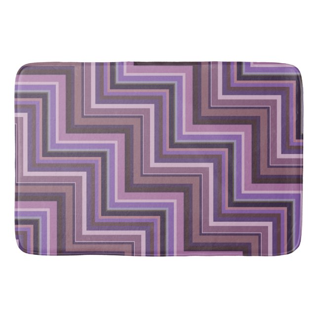 Alfombrilla De Baño Patrón de rayas de malva (Anverso)