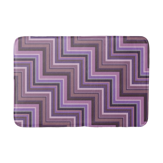Alfombrilla De Baño Patrón de rayas de malva (Anverso)