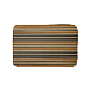 Alfombrilla De Baño Patrón de rayas marrón silla y negro