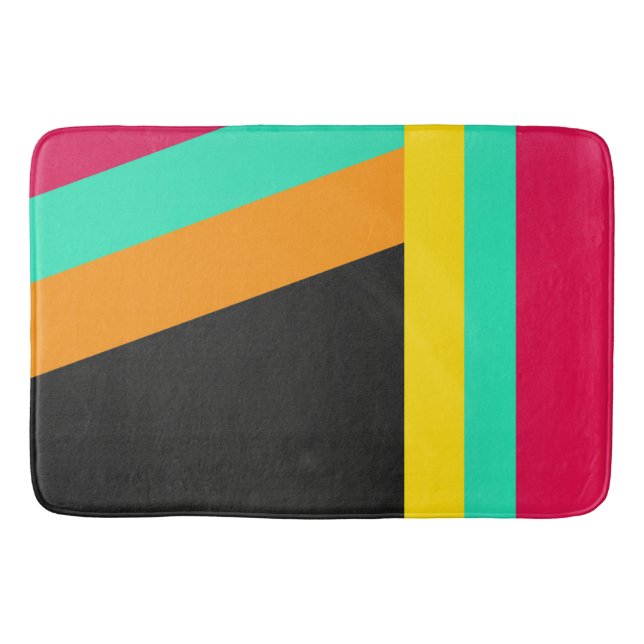 Alfombrilla De Baño Patrón de rayas modernas, diagonal y vertical, (Anverso)