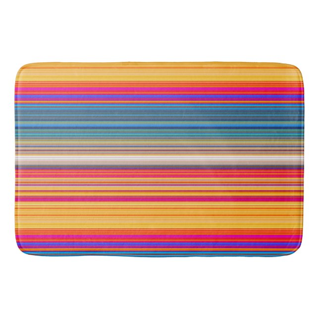 Alfombrilla De Baño Patrón de rayas multicolor (Anverso)