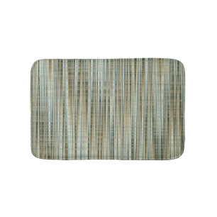 Alfombrilla De Baño Patrón de rayas turquesa y dorado