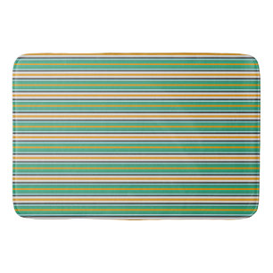 Alfombrilla De Baño Patrón de rayas verdes blancas y naranjas