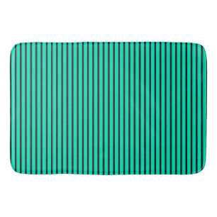 Alfombrilla De Baño Patrón de rayas verticales turquesas