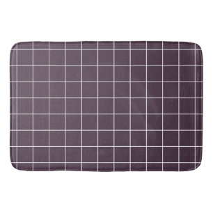 Alfombrilla De Baño Patrón de rejilla estética de fondo morado oscuro
